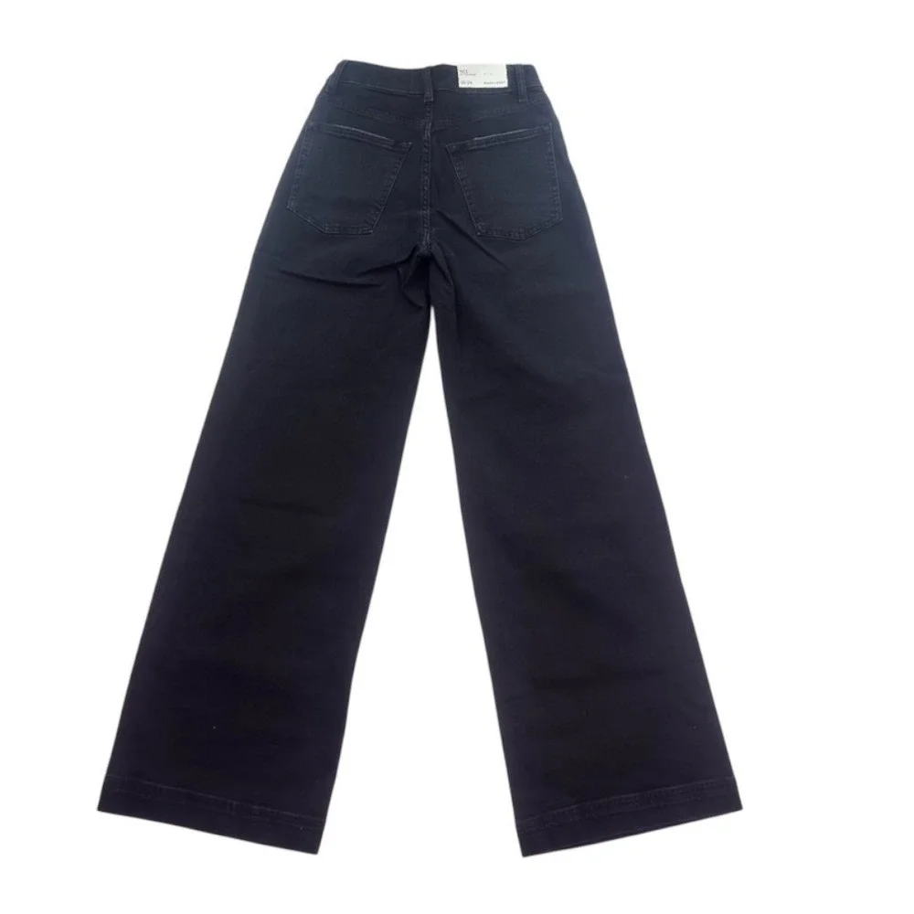Warp + Weft NCE Nice Cote Wide Leg Black Jeans Size 24 NWT - Picture 14 of 16